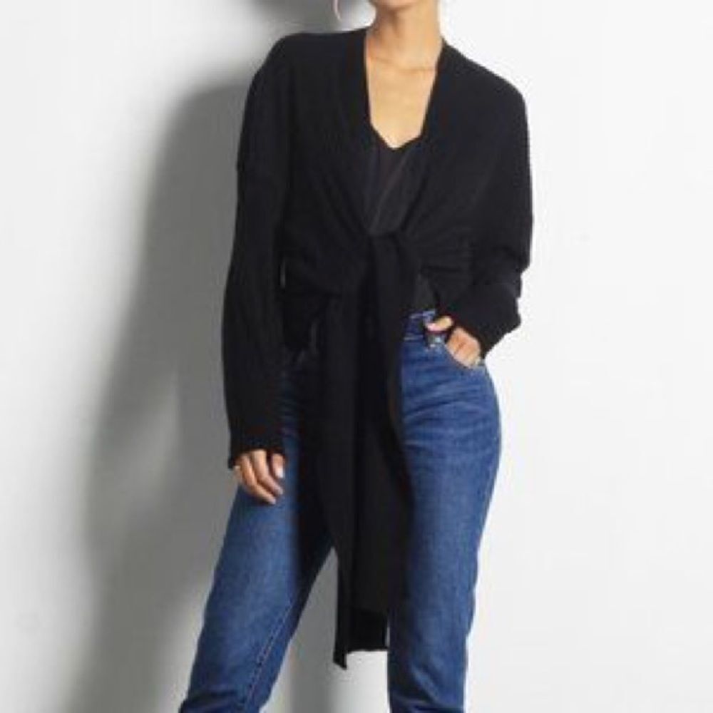 Mod rEF-Wrap ribbed long sleeve cardigan